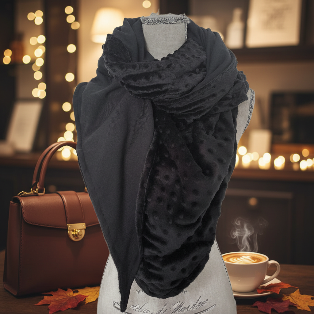 Châle réversible Noir