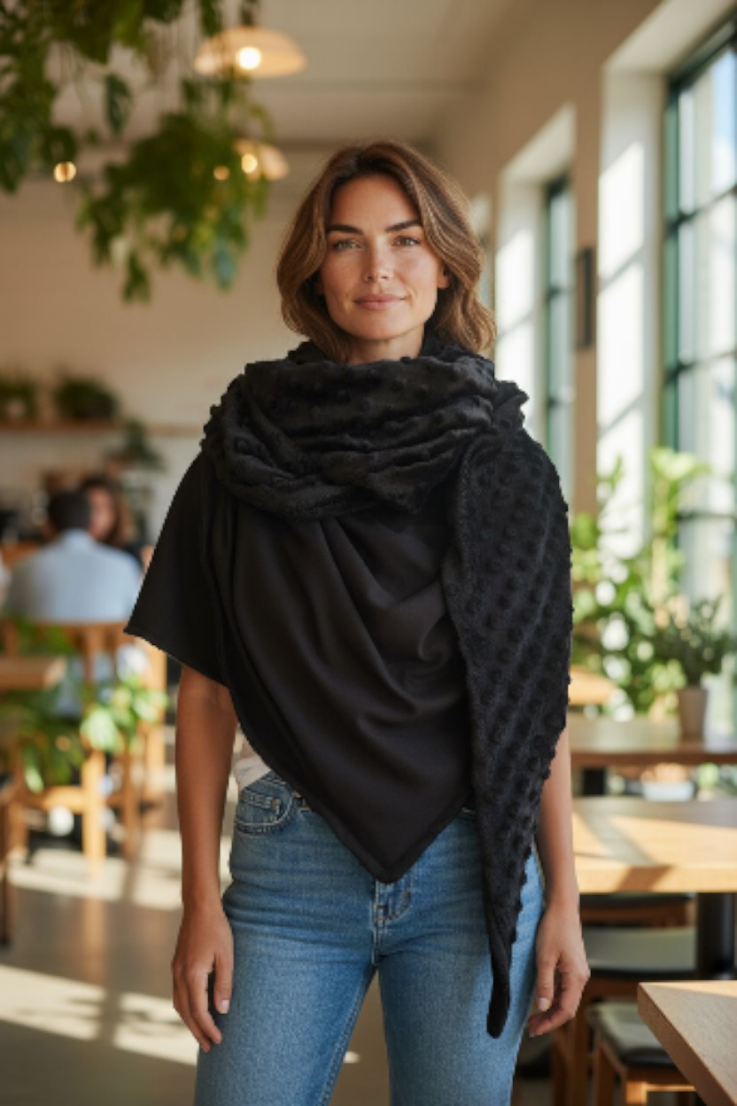 Châle réversible Noir